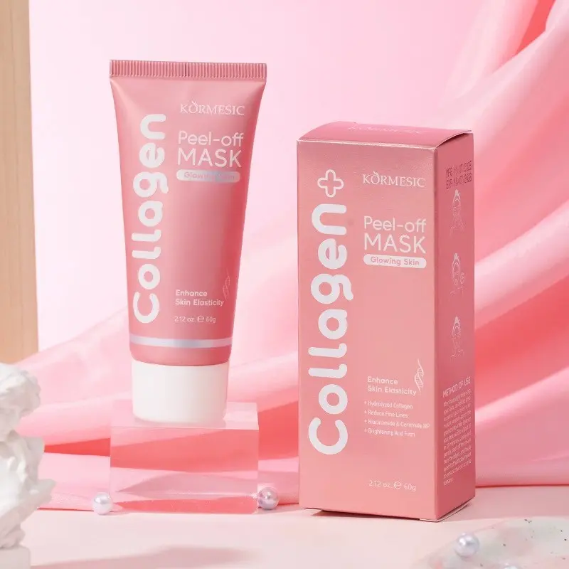 Collagen Glow Peel-Off Face Mask - 1-Piece, Hyaluronic Acid Moisturizing Formula, Smooth Peel, Elasticity Enhancement, Skin Plumping, Lightweight Ceramides, Strong Adhesion