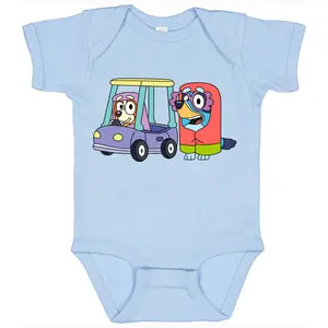 Bluey Grannies Janet and Rita Baby Rib Bodysuit Soft, Comfortable Cotton, Snap Closure, CPSIA Compliant