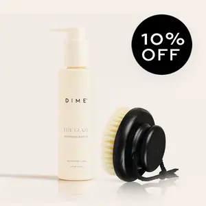 DIME Beauty Smooth Skin Bundle - Natural Bamboo Dry Brush & The Glaze Skin Care Body Oil - Increases Lymphatic Drainage and Rejuvenates Dry Irritated Skin with Antioxidants and Anti-inflammatory Enriched Oils - Improves Skin Texture and Elasticity
