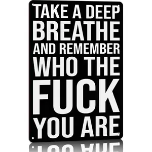 8x12 Inch Aluminium All-Black Novelty Home Sign - Funny Bold Sarcastic Quote Metal Wall Decor for Bedroom, Office, Home Supplies Plaques & Signs, All-Black Home Signs