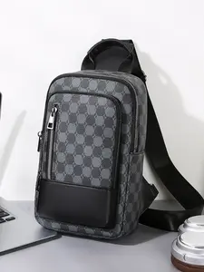 Men's Shoulder Sling Bag, Crossbody Chest Pack with Plaid Design, Stylish and Functional Daypack, Versatile Bag, Belt Bag