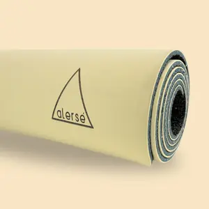 Alerse Eco-Luxury Yoga Mat | 8mm Thick, Sustainable OmFoam® Tech, Ultra-Grip & Non-Toxic - Sand Color