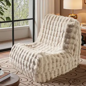 Giant Bean Bag Chair, Oversized Bean Bag Couch for Adults and Kids, Faux Fur Large Chair, Plush Corduroy Big Accent Sofa Lounge Floor Sofa for Gaming, Reading