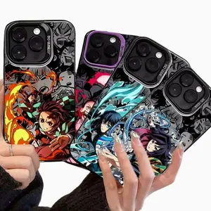 Demon Slayer Cartoon Anime Frosted Case Compatible with iPhone 11, 12, 13, 14, 15, 16, 17 – check our available sizes