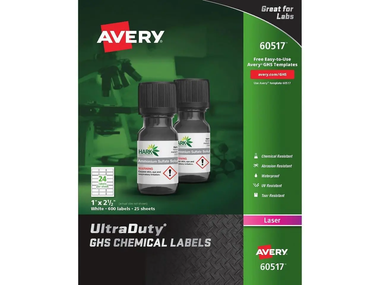 Avery UltraDuty GHS Chemical Labels