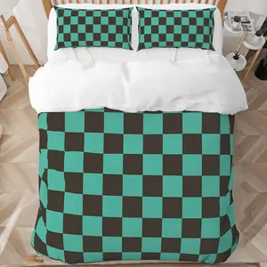 3-Piece Checkered Rhythm Bedding Set, Modern Art Design, Soft and Stylish, Ideal for Christmas, Bedroom, Hotel, Lounge, Dormitory Decor