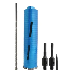 Gunpla 2-1/2" Diamond Core Drill Bit Set | 10" (260mm) Deep Drilling Capacity with Pilot Bit | SDS Plus & Hex Adapters Included | Heavy Duty Hole Saw for Concrete, Brick & Stone
