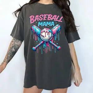 MAPTEES Baseball Mama Comfort Colors Shirt, Baseball Ice Cream Dripping T-shirt, Baseball Mom Graphic Tee, Gift For Mom, Gift For Her, Mothers Day Gift