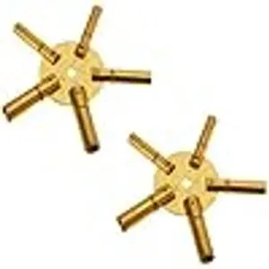 2 Pcs Large 5 Prong Even/ODD Brass Clock Winding Key 5188