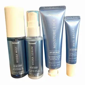 Jet Set Reset 4-Pc Dermasil Hydrating Hydro Skincare Set – Exfoliating, Cleanser,Moisturizer with Skin Repair & Hydrate Benefits travel set