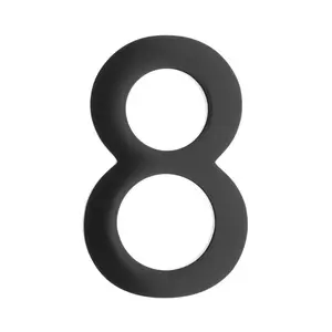 212 MAIN 5-in Black Floating Architectural Metal Mailbox House Number 8, Decor Sign with Wall Mount for Home Improvement