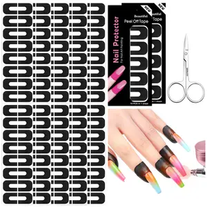 Nail Polish Protector for Fingers 100PCS UV Protection U-Shaped Cuticle Guard Tape for Airbrush Gel Polish Nail Art Professional Protection