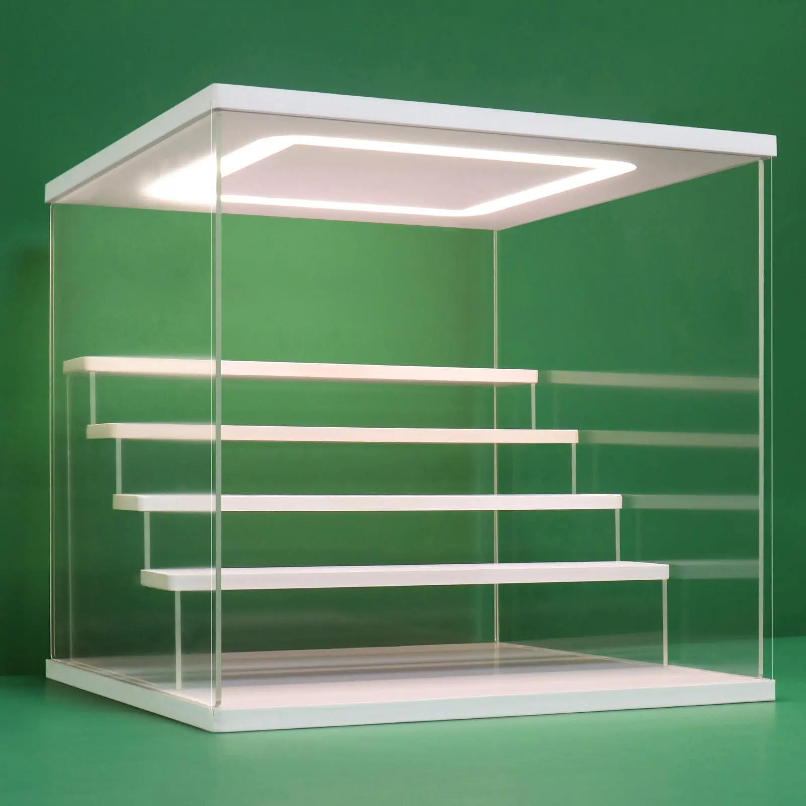 5-layer collectibles display cabinet - A dust-proof display cabinet with a clear view - perfect for small statues and souvenirs (white, 12.4x12.2x12 inches)