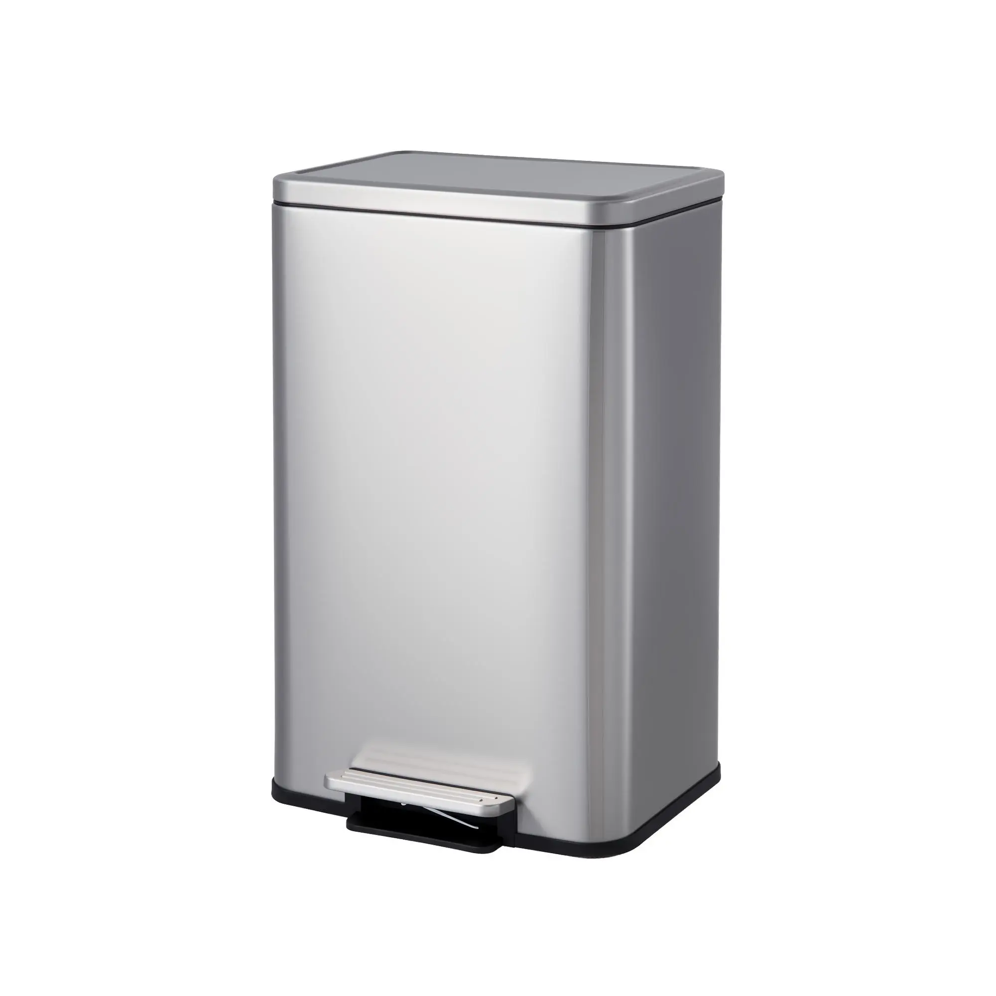 Hands-Free Foot Pedal 13 Gallon Kitchen Trash Can – Stainless Steel Step Bin – Soft-Close Lid – Removable Inner Bucket – Fingerprint Resistant – Waste Container for Home or Office