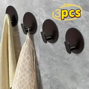 3 Sticky Hooks for Bathroom Towels, Shower Clothes, Kitchen & Dining, Perfect for Halloween, Christmas, Thanksgiving Decorations, Bathroom Accessory