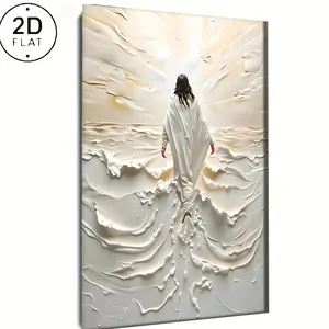 Abstract painting: Jesus Walking on Water; Canvas wall art; Christian religious art decor; Modern religious theme poster; Suitable for decorating living rooms, bedrooms, churches