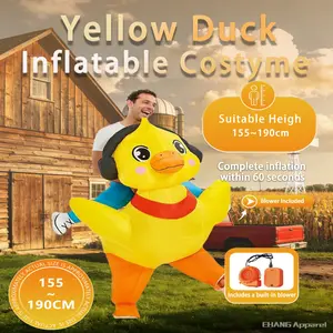 Adult Inflatable Costume Suit Dj Duck Ride for Carnival Christmas Easter Halloween Festive Party Celebration, Full Body Set No Size Measurement Needed