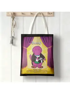 Barney & Friends canvas bag, tote bag, shoulder bag, durable, casual commuting and shopping bag, school bag, personalized pattern design, Halloween, Christmas gifts.