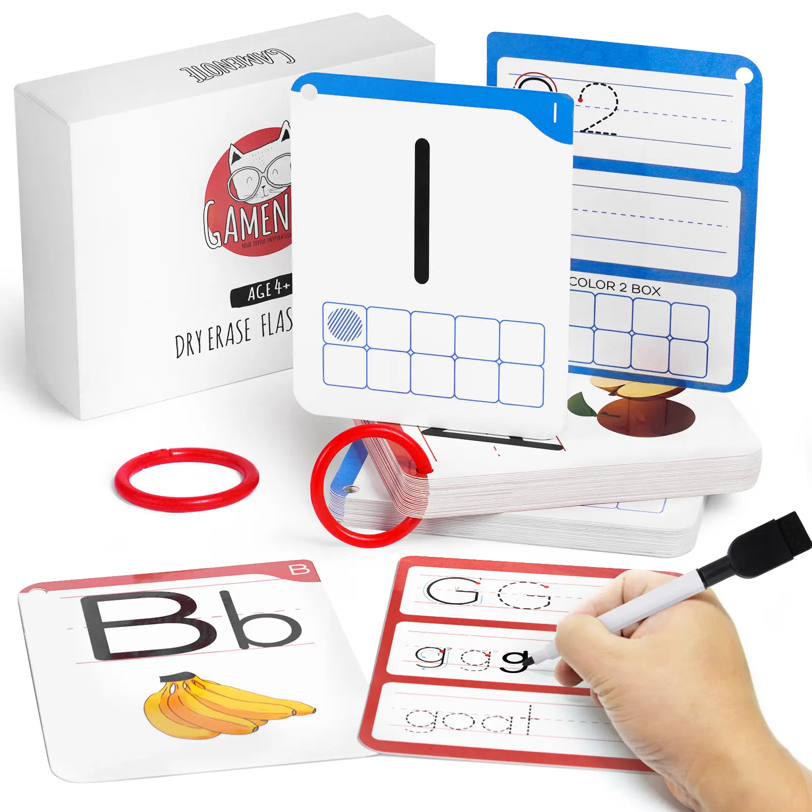 Laminated Dry Erase Alphabet and Number Flashcards, Reusable Write-Wipe Cards for 4–12 Yrs ABC Letter Tracing Practice, Durable Educational Language Toys summerwins,summerwins