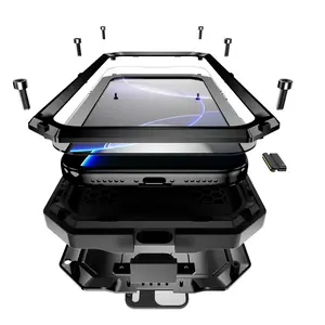 For iPhone 17 Pro Max Case, Dura Metal Protection, 360 Degree Dust Protection, Integrated Glass Screen Film, Plain Design