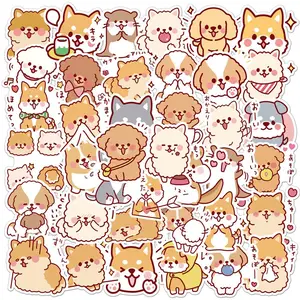 Fluffy Dog Series Naughty Stickers, 50pcs/set Cartoon Mixed Pattern Decorative Graffiti Stickers, Cartoon Anime Naughty Stickers, DIY Creative Fun Toy for Boys & Girls, Funny Stickers, Sticker Packs, Sticker Sheets