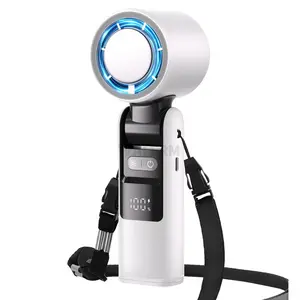 Portable Handheld Turbo Fan - 100 Gear High Speed 4000mAh Rechargeable 3 IN 1 Personal Hand Fan With Ice Compress, Battery Operated Travel Essentials, Beach Vacation, Gifts for Women, Men, Summer