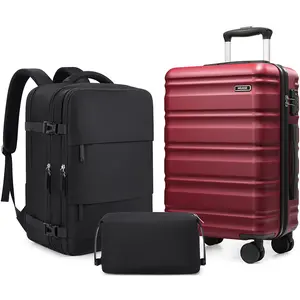 Miusse 3-Piece Lightweight Hardshell Luggage Set – Durable ABS Suitcases with Spinner Wheels, TSA Lock & YKK Zipper for Carry-On & Checked Travel