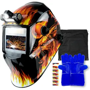 Welding Helmet Auto Darkening Welding Hood True Color Solar Welding Mask 1/1/1/1 Optical Clarity Weld Helmet Wide Shade 5-9/9-13 with 4 Arc Sensor Welding Helmets for Men