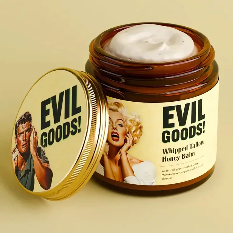 EVIL GOODS Whipped Beef Tallow & Manuka Honey Face Cream| 100% Natural Moisturizing Skin Balm