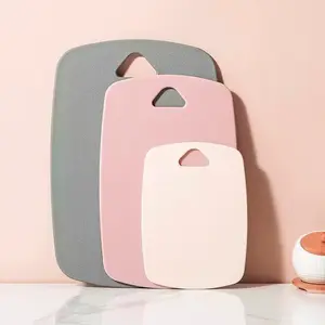Cutting Chopping Board Set of 3 Plastic Modern Cutting Board for Kitchen Thick Chopping Board Meat, Veggies, Fruits, with Easy Grip Handle Stone Like Texture Lightweight Sturdy Rectangular Thin