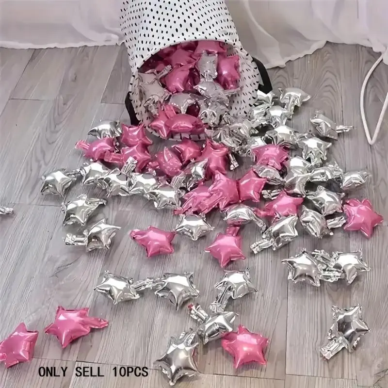 5-inch Five-pointed Star Shaped Balloon, 10pcs/set Metallic Color Balloon, Party Balloons, Party Decoration Supplies for Birthday Wedding Baby Shower
