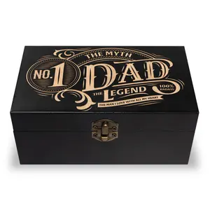 #1 Dad Shot Glass Gift Set – Laser Engraved Wooden Box + 2 Shot Glasses Limited Edition Father’s Day Gift