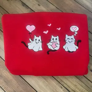 Ghost kitty embroidered sweatshirt or tshirt