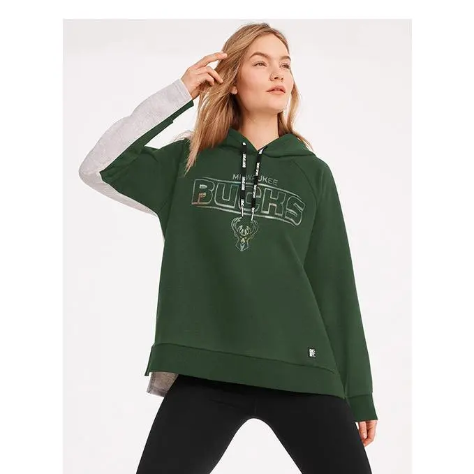Women's DKNY Destiny Green Milwaukee Bucks Hooded Sweatshirt