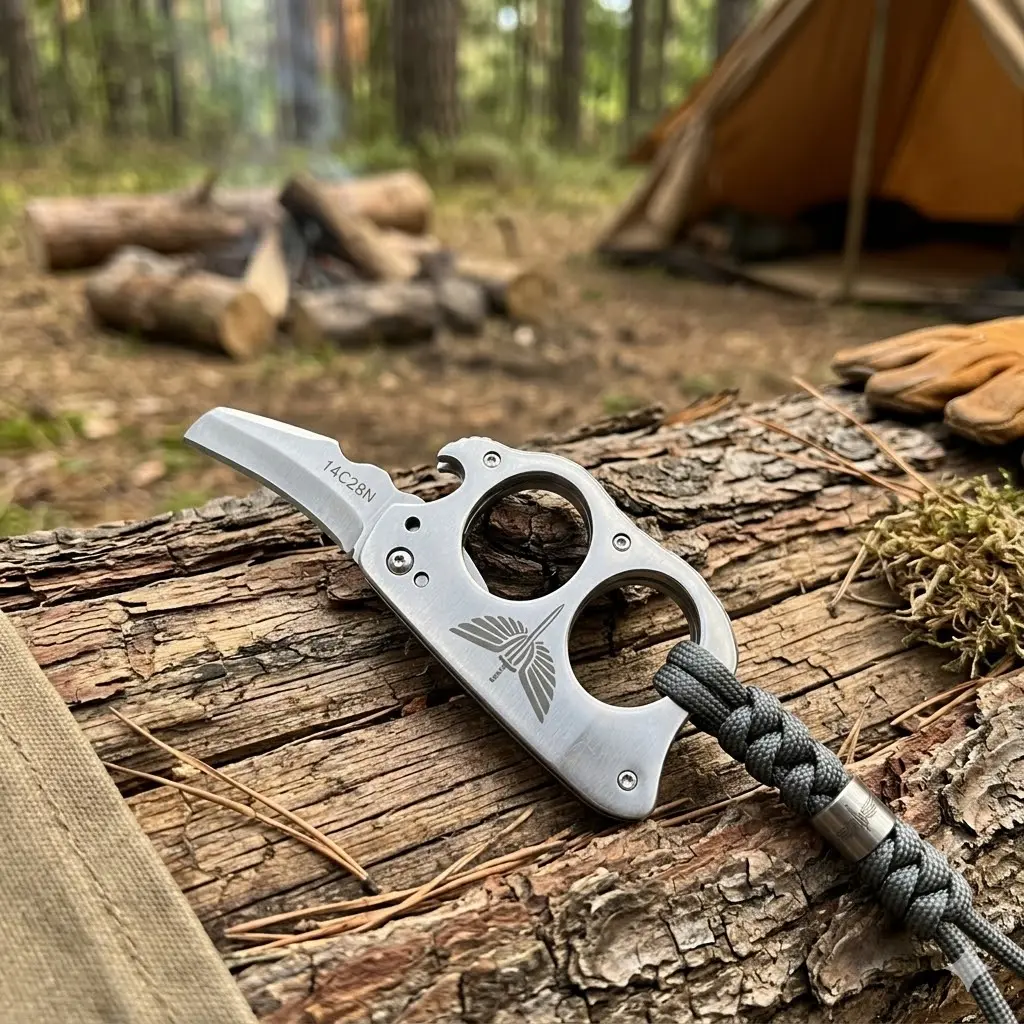 Premium Stainless Steel Everyday Carry (EDC) Keychain Gadget - Compact, Ergonomic & Lightweight, with Bottle Opener, Outdoor Tools, Versatile for Hiking/Camping, Stonewashed/Polished Finish, Guys Gift