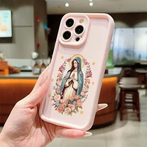 Mary Pattern Phone Case, Anti-drop Shockproof Phone Protective Cover, Phone Accessory Compatible with iPhone 11 12 13 14 15 16 Pro Max