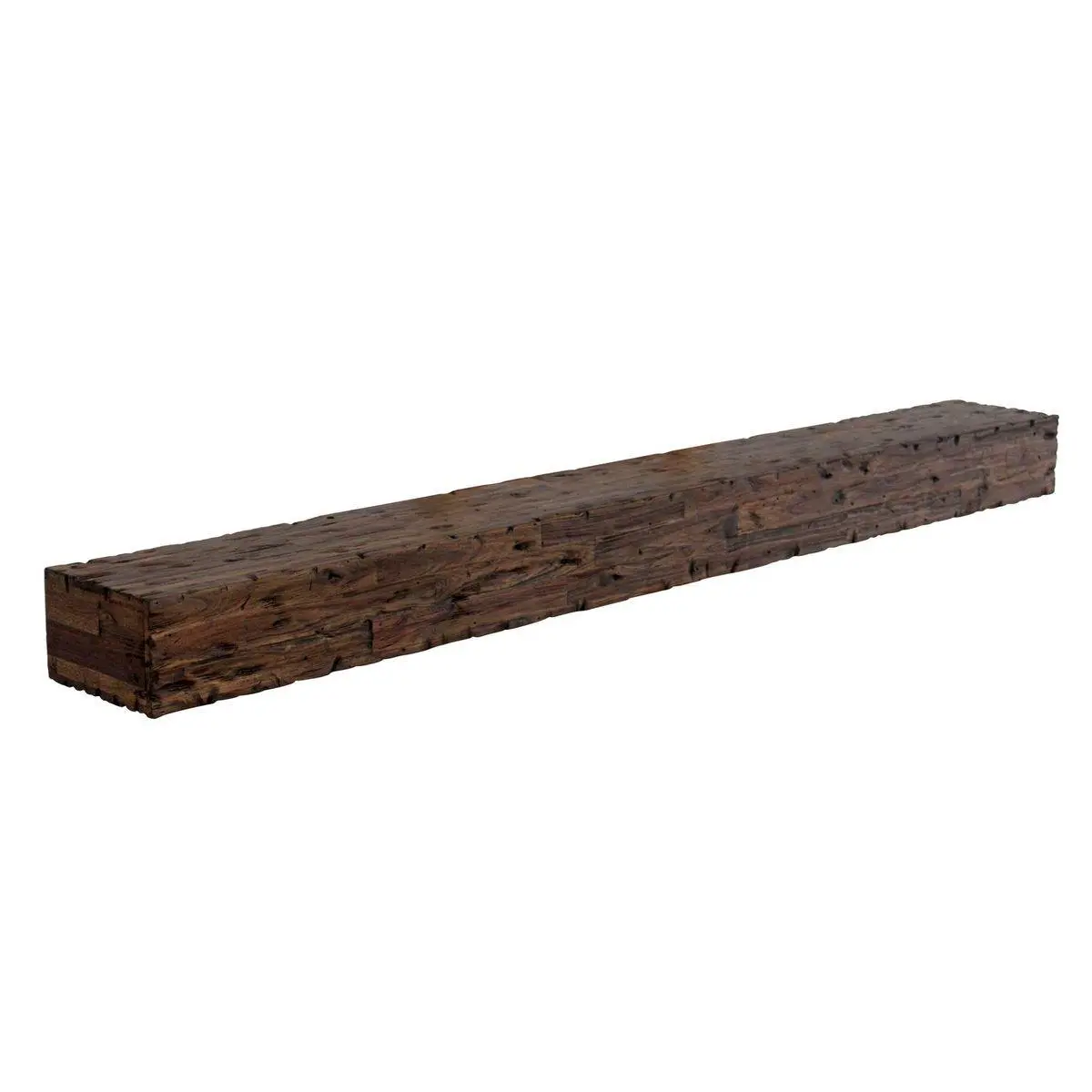 212 MAIN 72 in. Hardwood Distressed Fireplace Mantel Wall Shelf Beam with French Cleat, Home Decor Shelves, Wall Shelf Unit