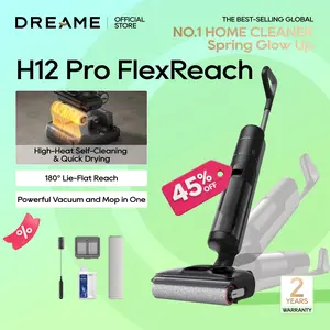 【LIVE】DREAME H12 Pro FlexReach Wet Dry Vacuum Cleaner, 0 Tangle Cordless Vacuum Mop All-in-One for Hard Floors, 180° Lie-Flat Floor Cleaner Machine with 194°F Hot Self-Cleaning, 50Mins Runtime【LIVE】