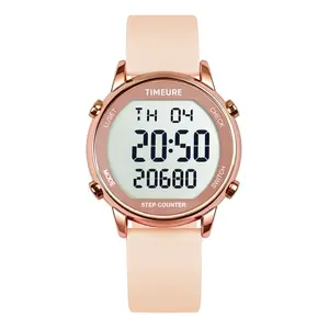TIMEURE Pedometer Watch for Women, Step Counter for Walking No App/Phone Required Step Counter, Waterproof Fitness Calorie Tracker, Distance Tracking, Alarm, Large Digital Display Watch, TU-2509