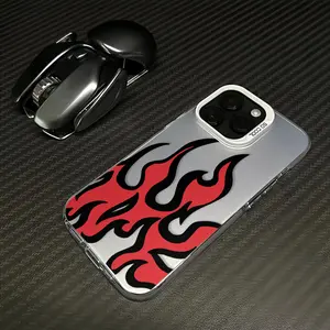Flame PatternFashion TPU Laser Craft Phone Case for iPhone 17 16 15 14 13 12 11 Samsung Galaxy S25 S24 S23 S22 Anti-Drop Protection