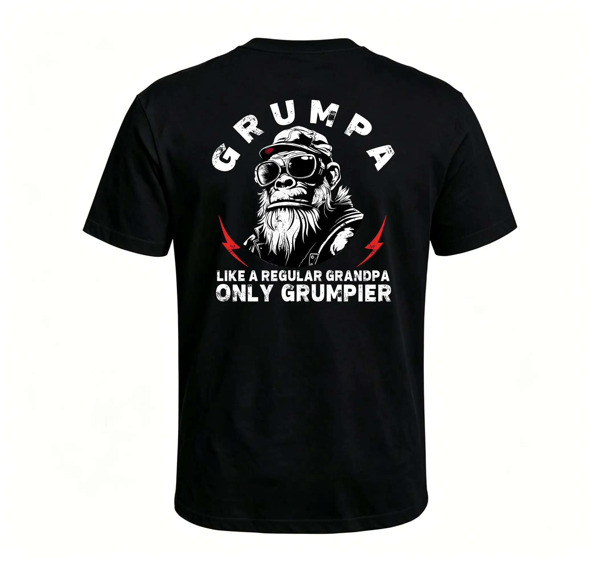 Monkeysober Pure Cotton Men's Suitable For All Seasons Grumpa Like A Regular Grandpa Only Grumpier Funny Gift Monkey T-shirt