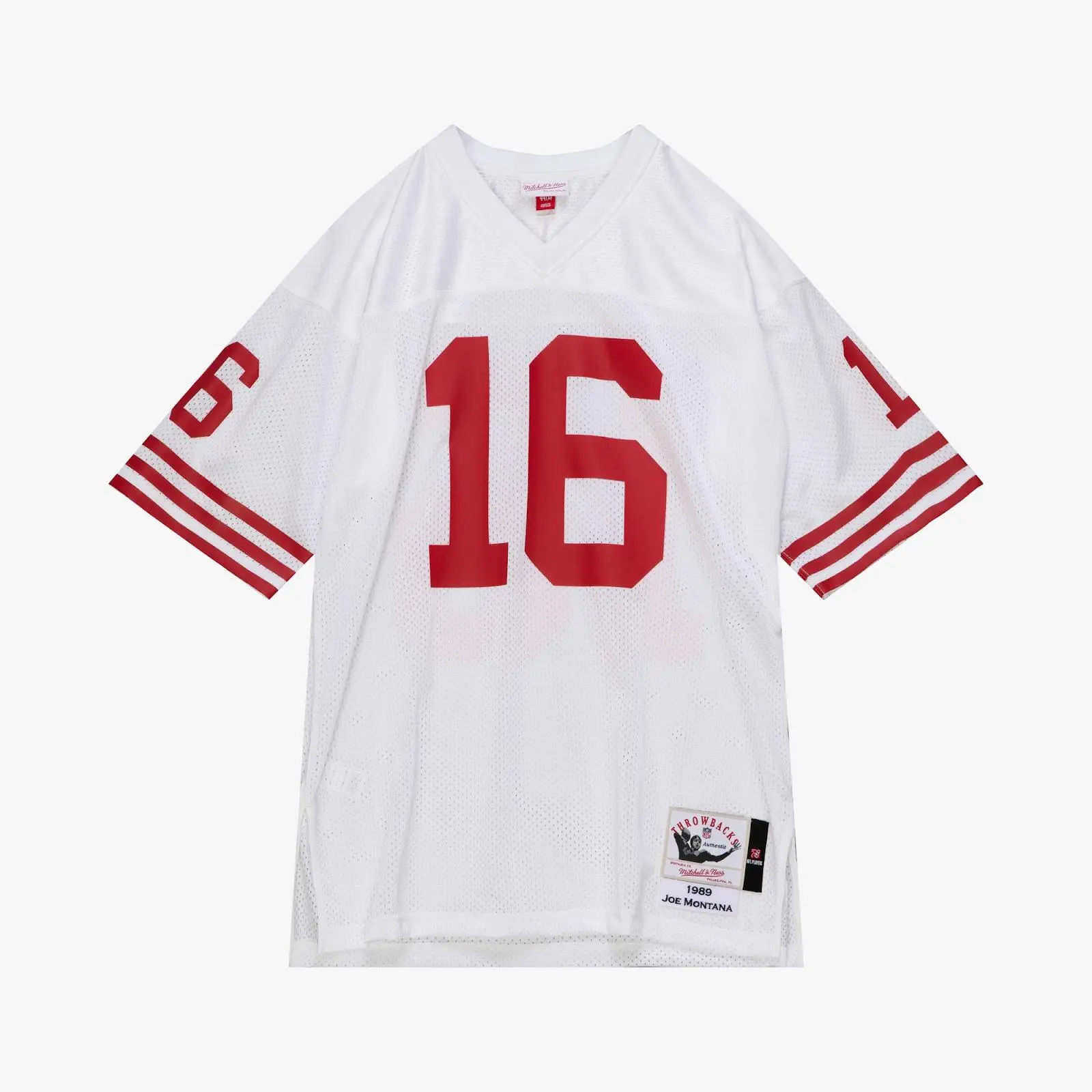 Joe Montana San Francisco 49ers 1989 White Authentic Jersey NFL Throwback Mitchell & Ness