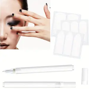 3 Pack French Manicure Strips Include 2 Pcs French Manicure Pen 111 Count Tip Nail Stickers Strips Tool for Nails Art Designs Beauty & Personal Care
