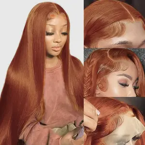 MIRELLE Ginger Wig - 13x6 Synthetic Lace Front Wigs for Women - HD Lace Straight Frontal Wig Pre-Plucked with Baby Hair Heat Resistant Fiber 30 Inches 220 Density
