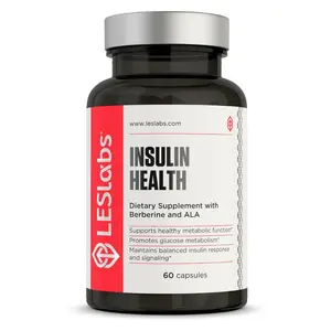 LES LABS Insulin Health Dietary Supplement with Berberine Chromium Olive Leaf Alpha Lipoic Acid & Vanadium 60 Capsules for Metabolic Health Support - Carbohydrate Metabolism Healthcare Fitness Edible Optimum