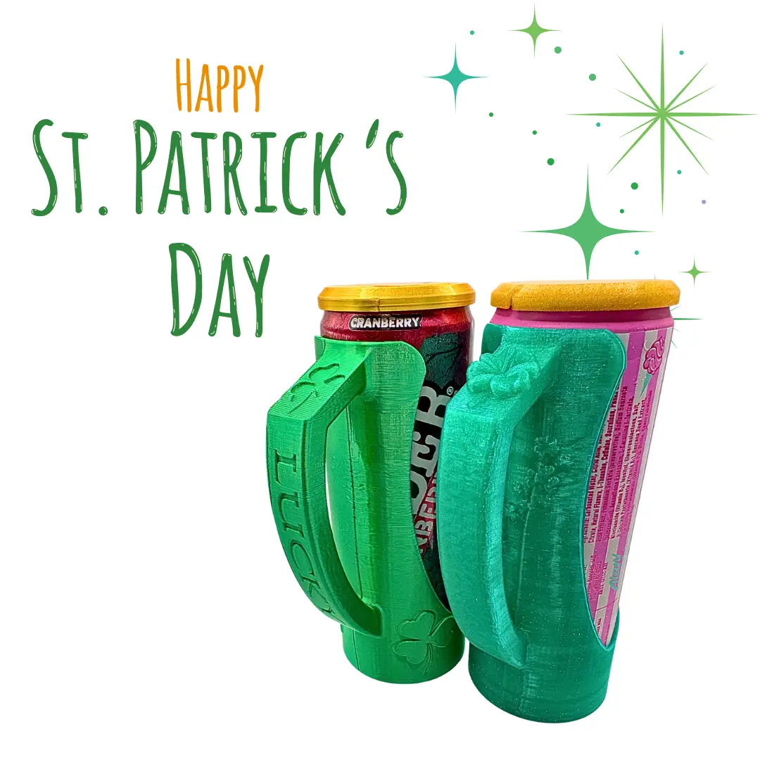 Irish Shamrock Series Plastic Drink Can Cover Clutch - Sturdy, Lightweight, Thick Limited Edition Kitchenware Accessory for Barbecue, Parades, Hand Washable Unique Gift Ideas