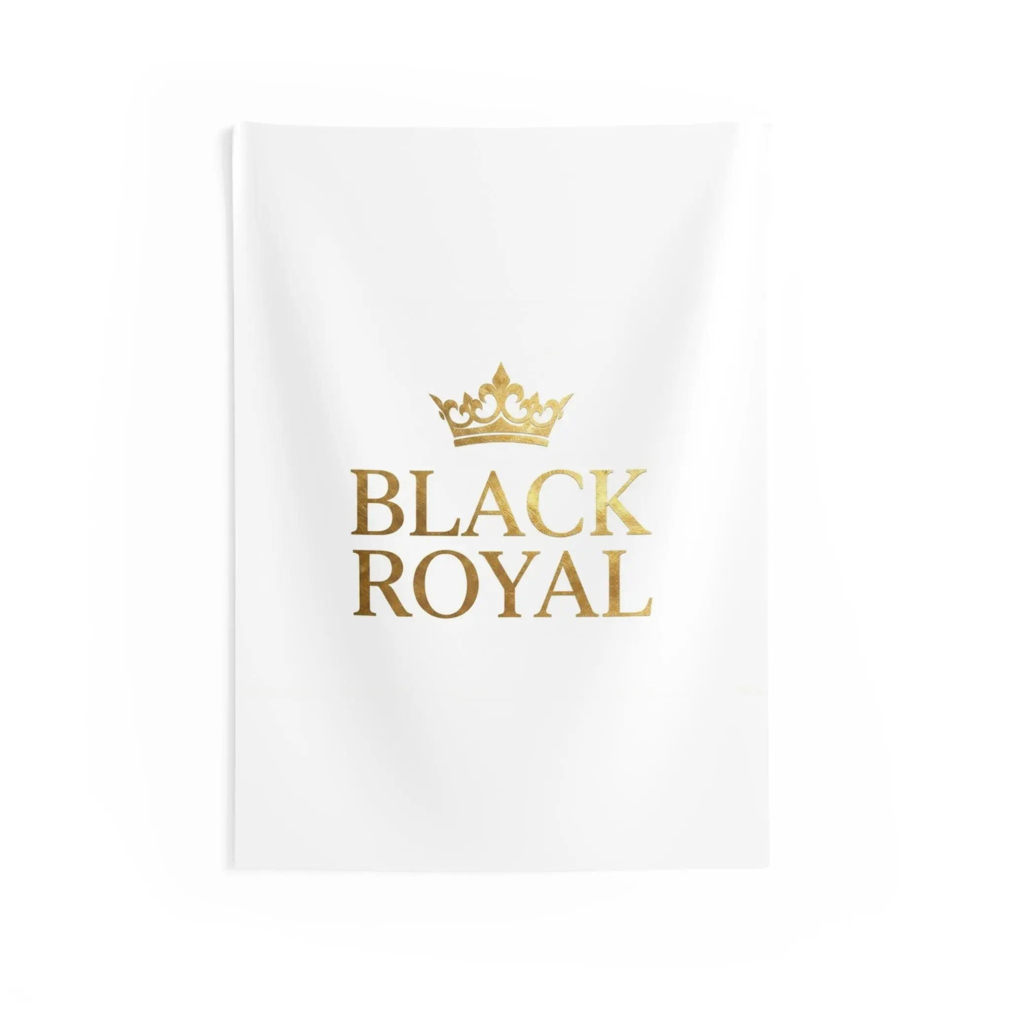 Black Royal Wall Tapestry — Gold Crown Decorative Indoor Tapestry