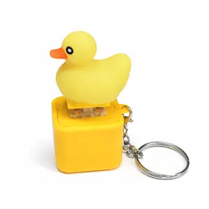 Unique Gift Idea! Yellow Duck Interactive Keychain Toy, Quack Sound Fidget Gadget, TikTok Viral Stress Relief Toy