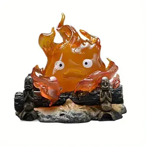 Collectible Figurines - Cute Flame Calcifer Statue Small Adorable, Desk Decor Aesthetic, Small Adorable Gift Room Ornaments Multicolor 1Pc