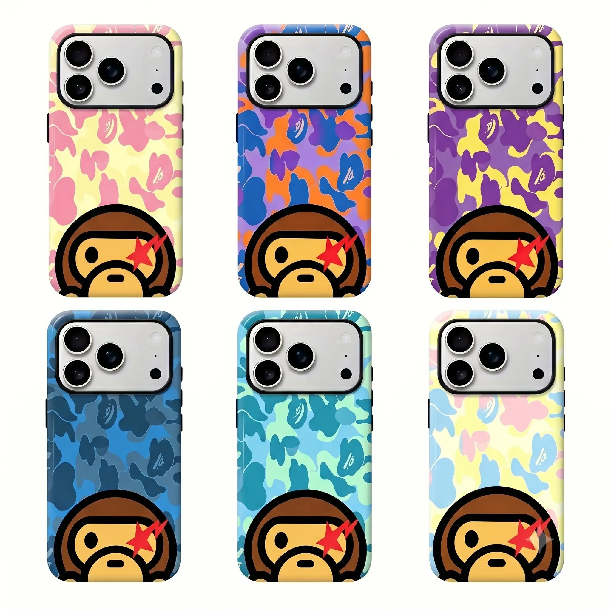 Bape Protective Camo Streetwear  Case Suitable for iPhone 17/16/15/14/13/12/11 ProMax/Plus and Samsung Galaxy S23FE/22/23